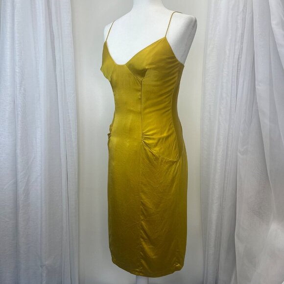 Nicole Miller Collection Silk Evening Sundress Gold Yellow Ladies Size 6 - Picture 5 of 8